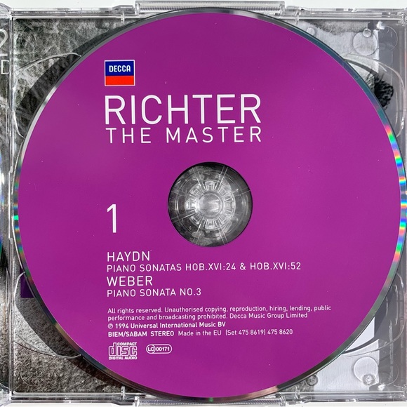 Richter the Master Vol. 6 Haydn Beethoven Weber CD Decca 2007 UPC 028947586197 - Picture 3 of 5
